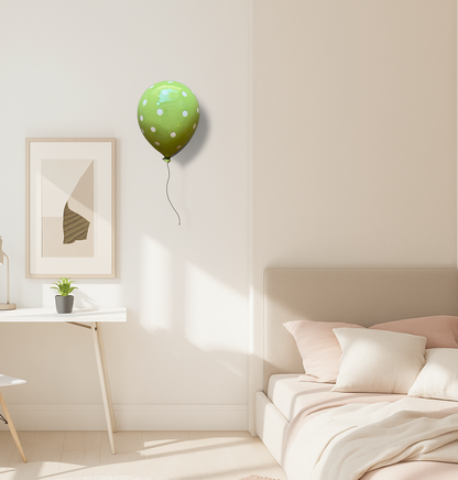 Green Polka Dot Glossy Ceramic Balloon Sculpture