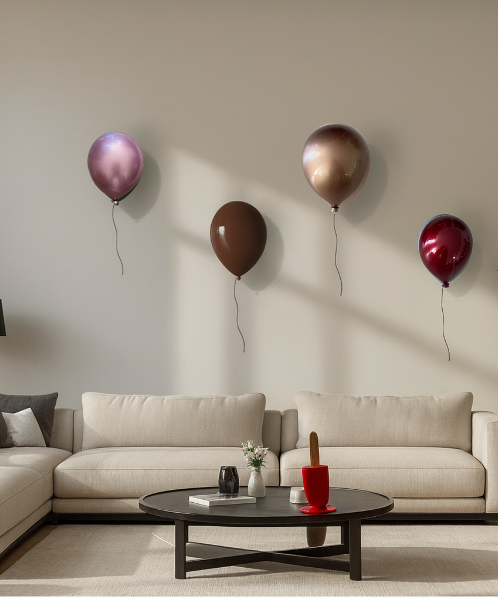 Chocolate Glossy Ceramic Balloon Sculpture