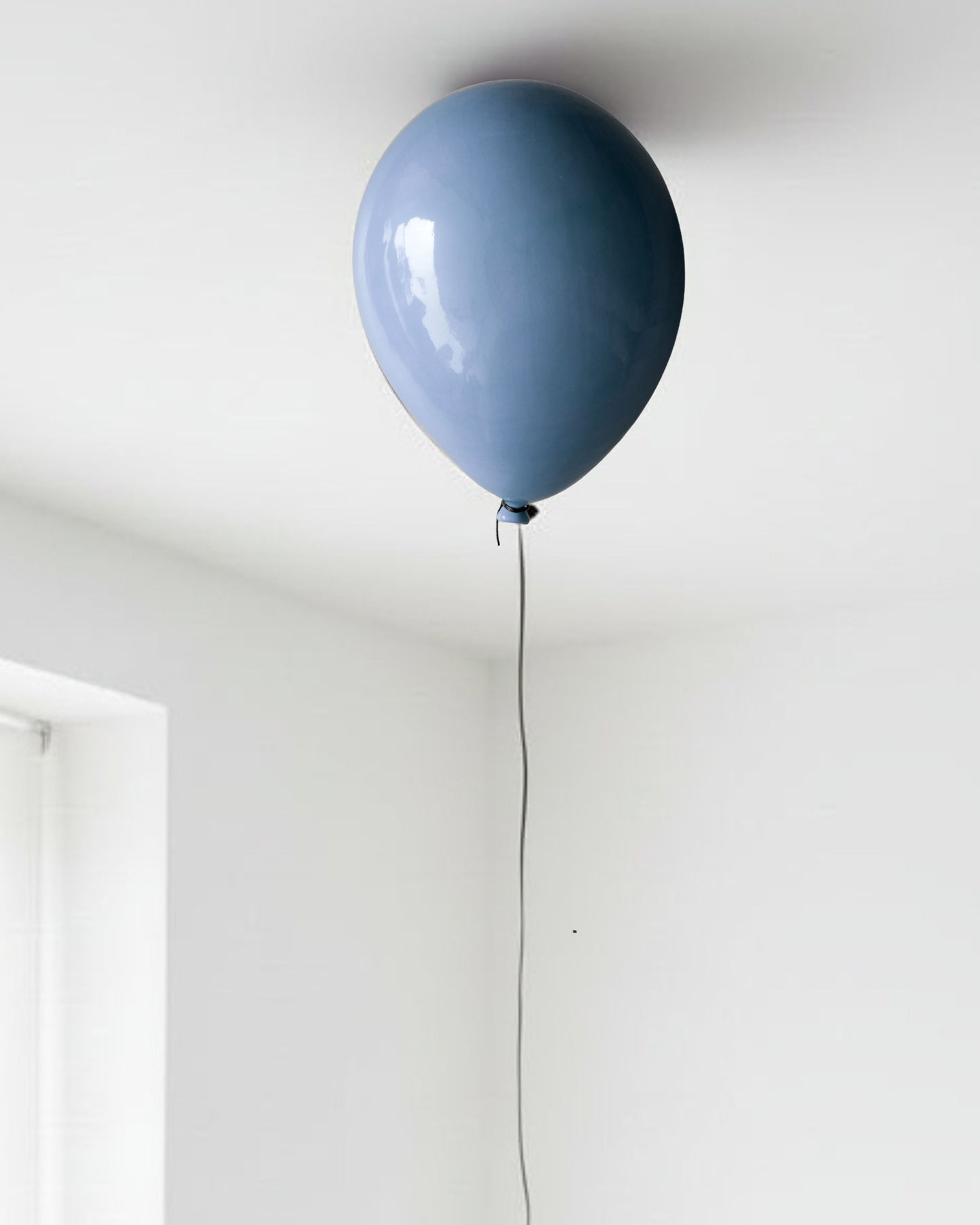 Blue Dawn Glossy Ceramic Balloon Sculpture