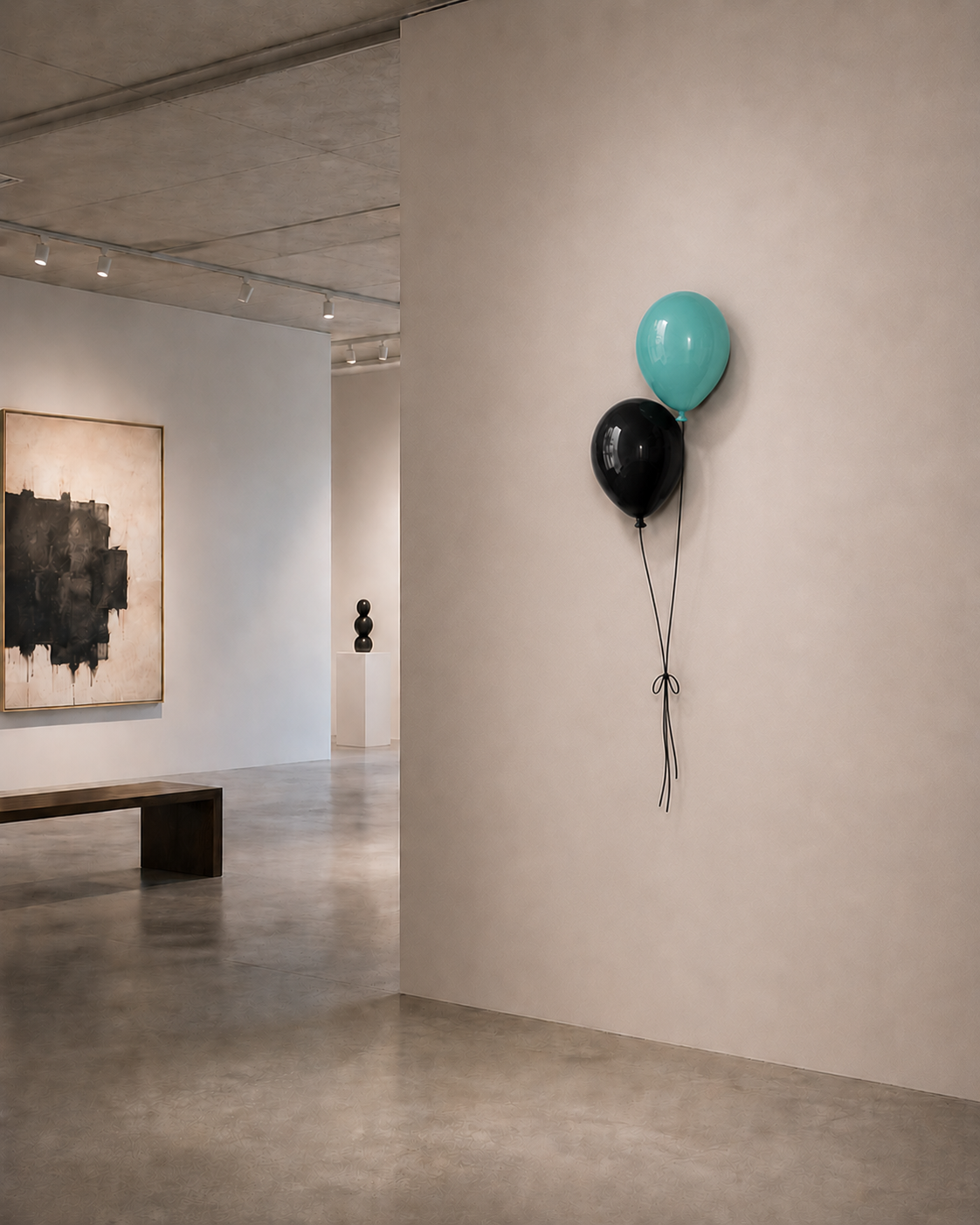 Turquoise Glossy Ceramic Balloon Sculpture