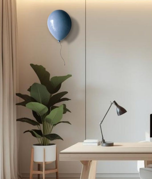 Blue Dawn Glossy Ceramic Balloon Sculpture
