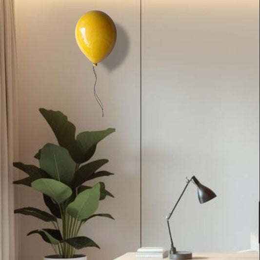 Yellow Glossy Ceramic Balloon Sculpture