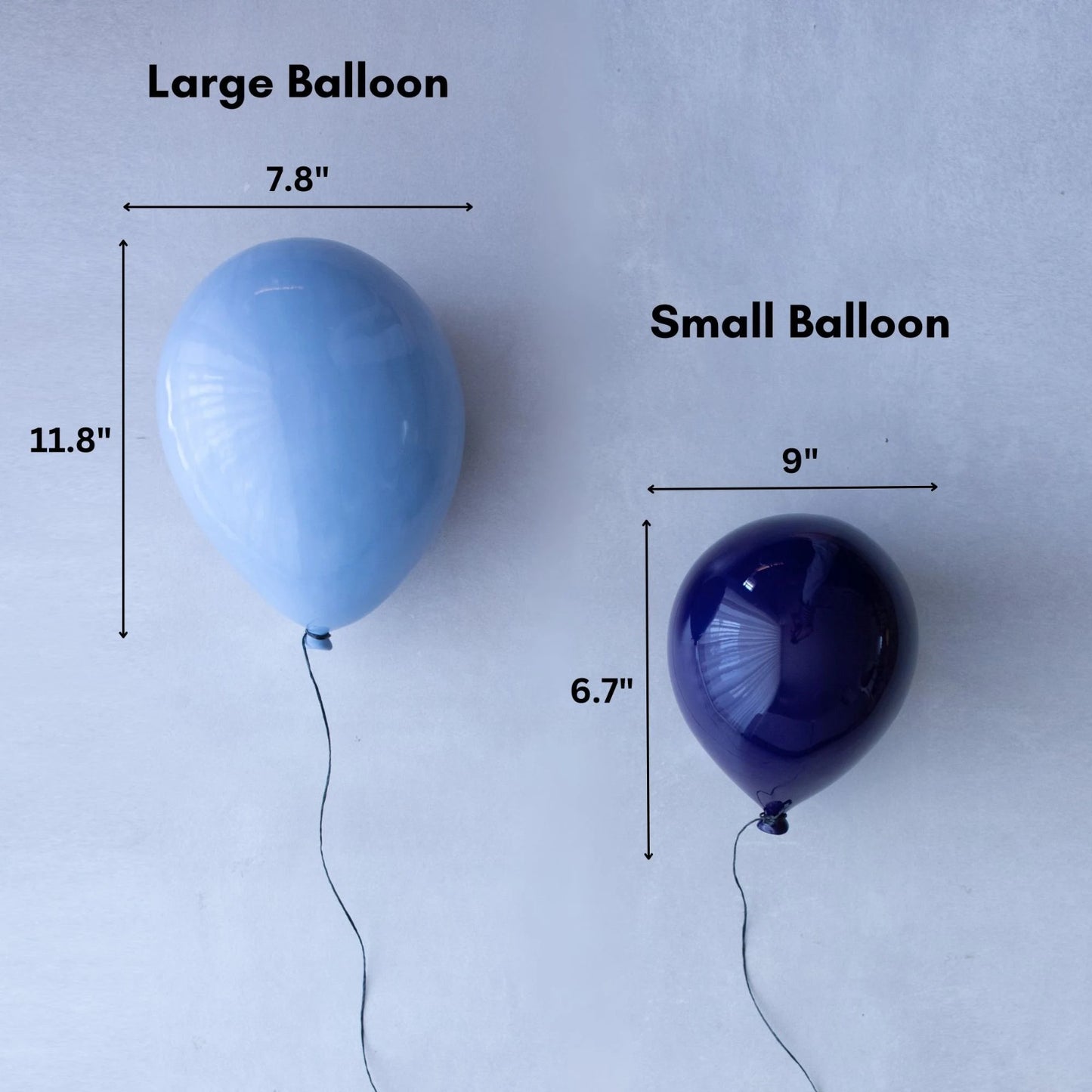 Denim Blue Glossy Ceramic Balloon Sculpture