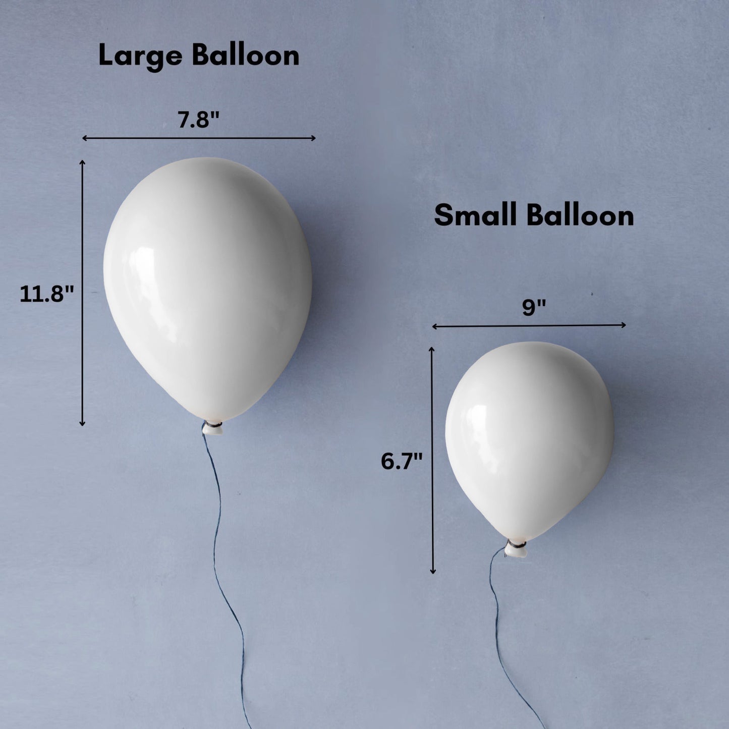 Silver Metallic Ceramic Balloon Sculpture