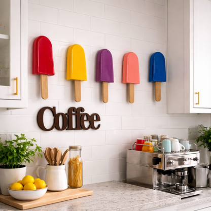 Yellow Sunny Ceramic Ice Pop Sculptures
