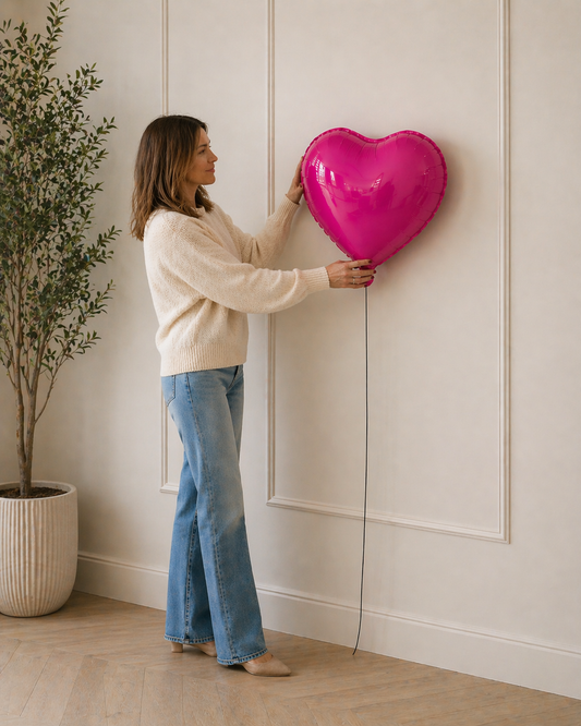 Large Magenta Heart Balloon Sculpture