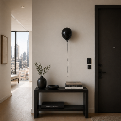Black Glossy Ceramic Ceiling Balloon Sculpture