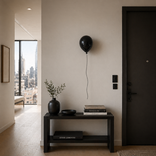 Black Glossy Ceramic Ceiling Balloon Sculpture