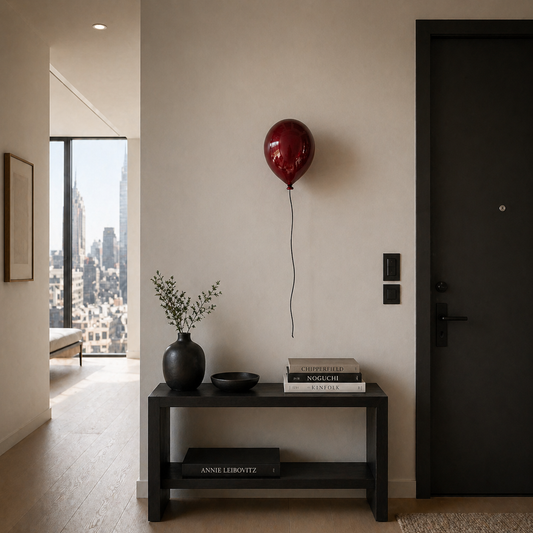 Red Wine Ceramic Balloon Sculpture in Metallic finish
