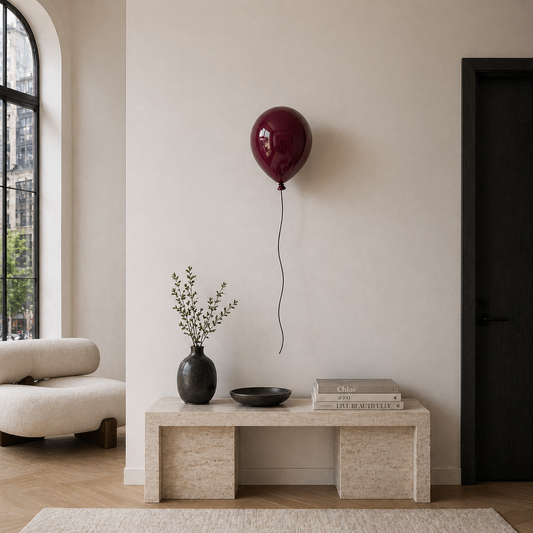 Merlot Glossy Ceramic Balloon Sculpture