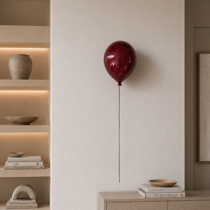Red Wine Ceramic Balloon Sculpture in Metallic finish