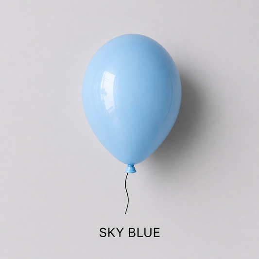 Sky Blue Glossy Ceramic Balloon Sculpture