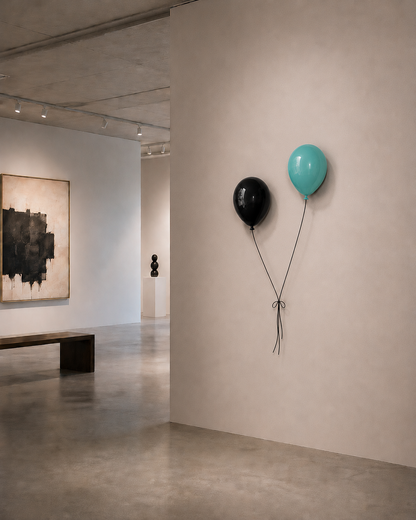 Black Glossy Ceramic Ceiling Balloon Sculpture