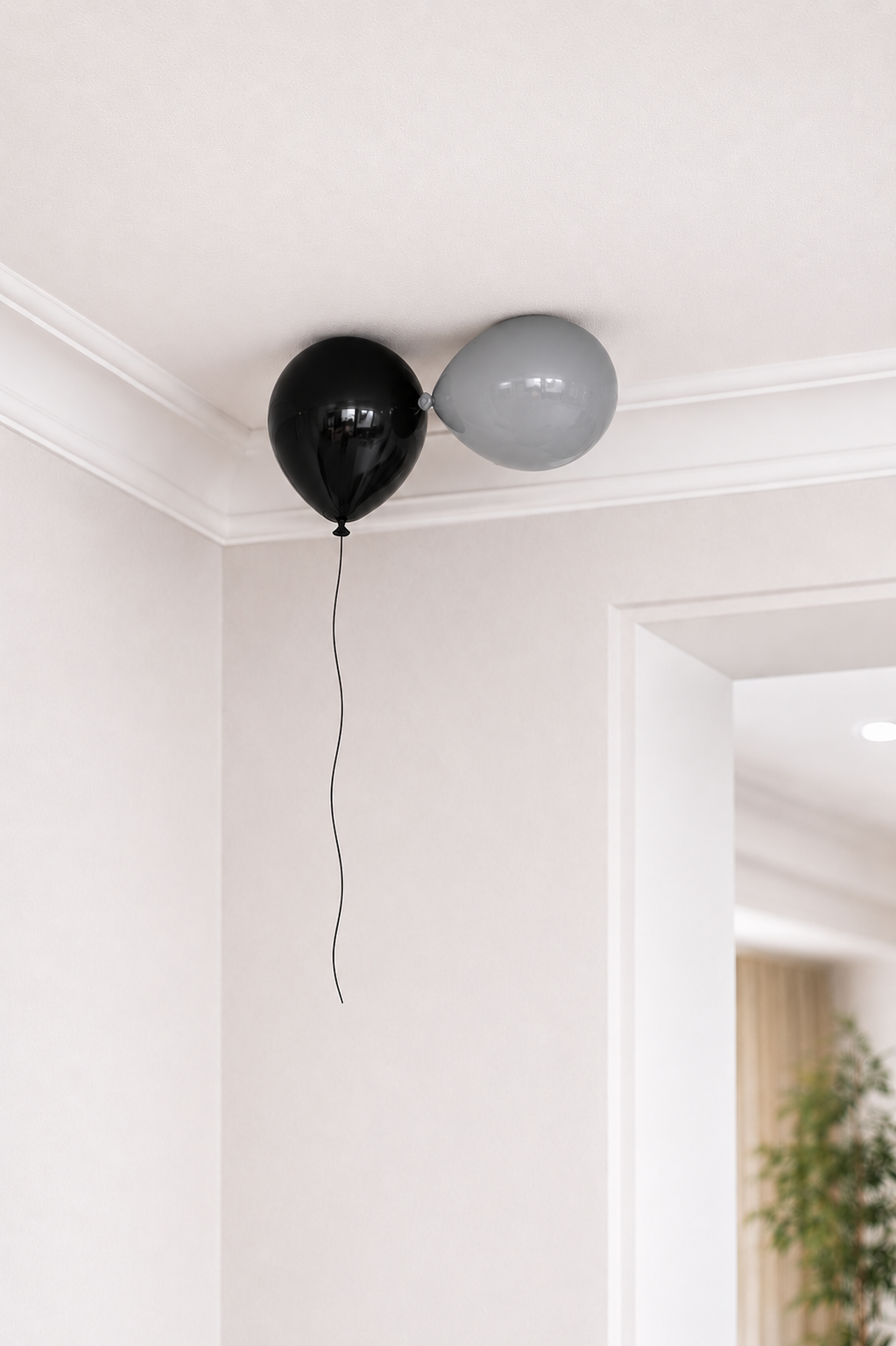 Black Glossy Ceramic Ceiling Balloon Sculpture
