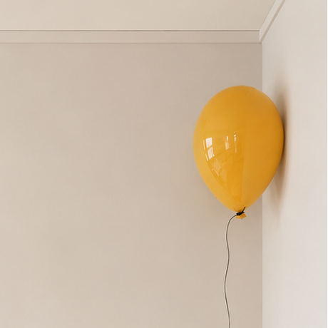 Yellow Glossy Ceramic Balloon Sculpture
