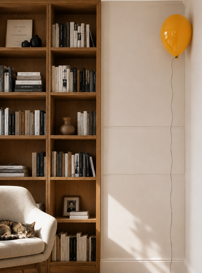 Yellow Glossy Ceramic Balloon Sculpture