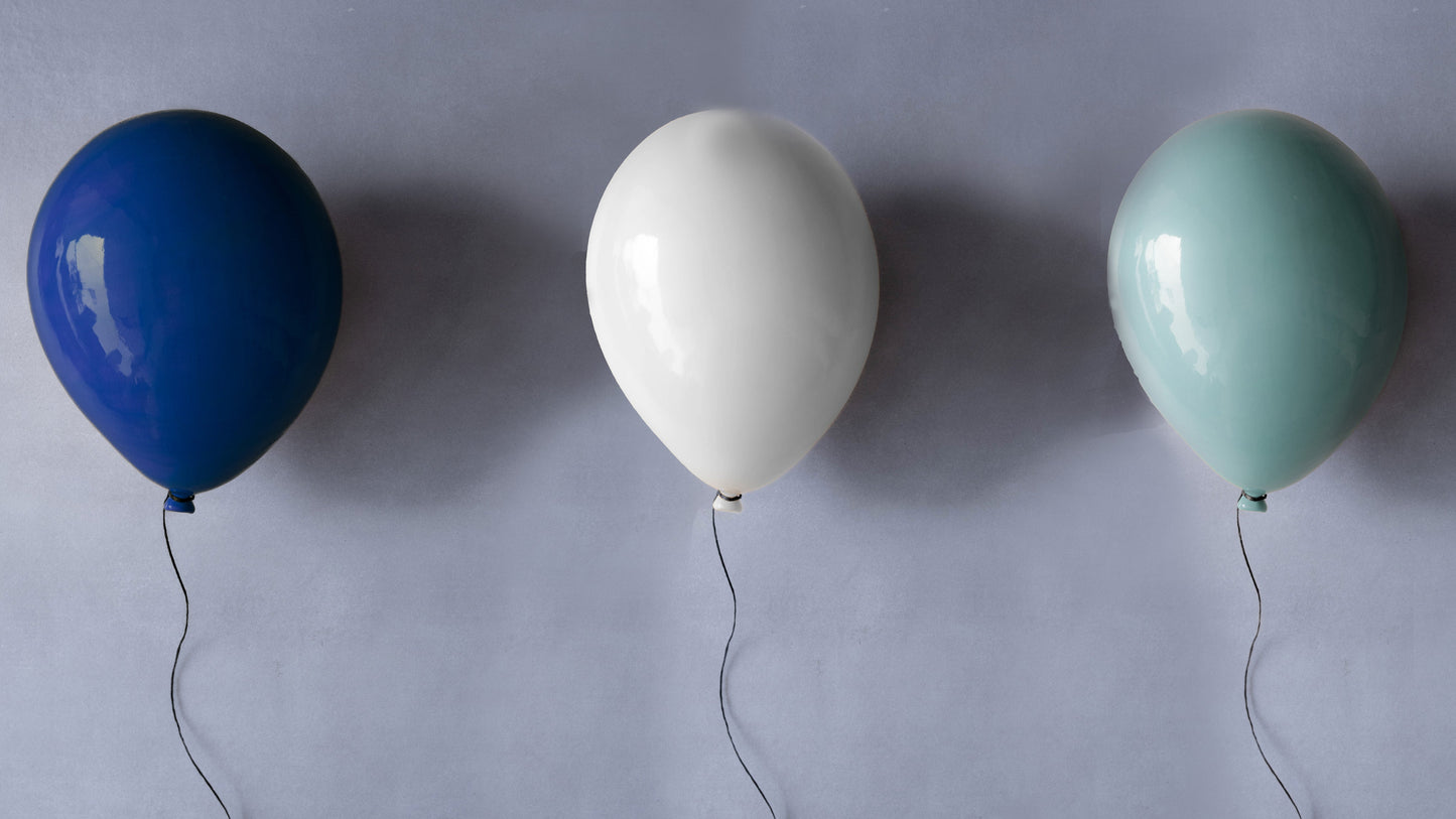 White Glossy Ceramic Ceiling Balloon Sculpture