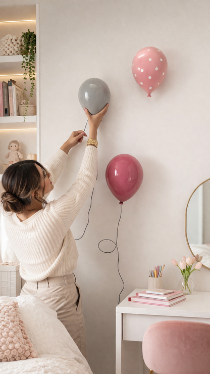 Concrete Grey Glossy Ceramic Balloon Sculpture