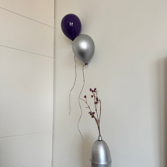Silver Metallic Ceramic Balloon Sculpture