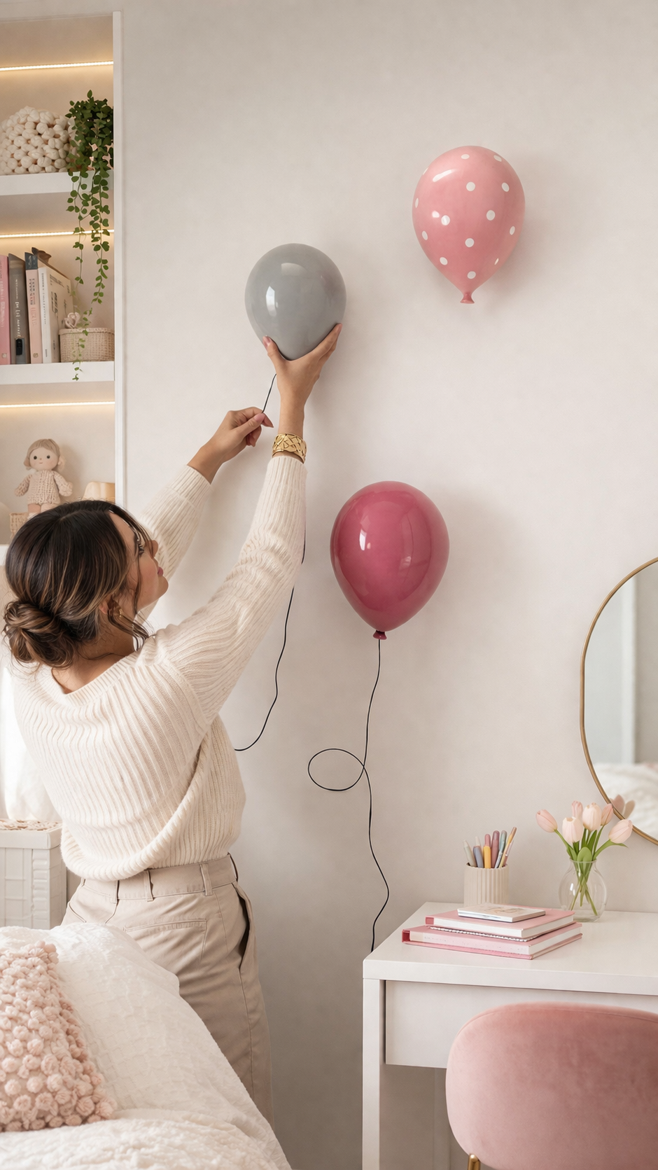 Magenta Ceramic Balloon Sculpture
