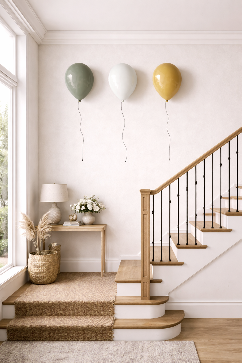Grey Glossy Ceramic Balloon Sculpture