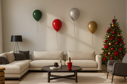 Forest Green Glossy Ceramic Balloon Sculpture