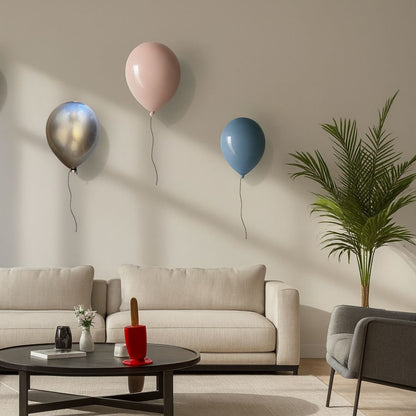 Silver Metallic Ceramic Balloon Sculpture