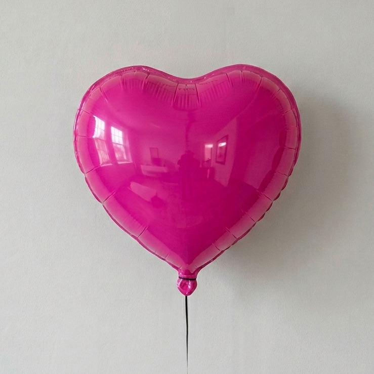Large Magenta Heart Balloon Sculpture