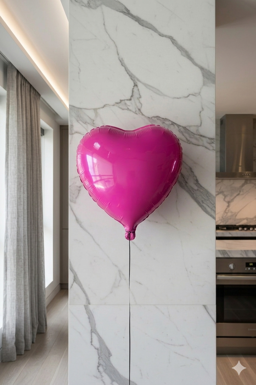 Large Magenta Heart Balloon Sculpture