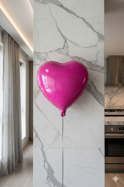 Large Magenta Heart Balloon Sculpture