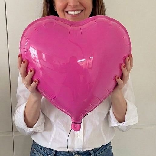 Large Magenta Heart Balloon Sculpture