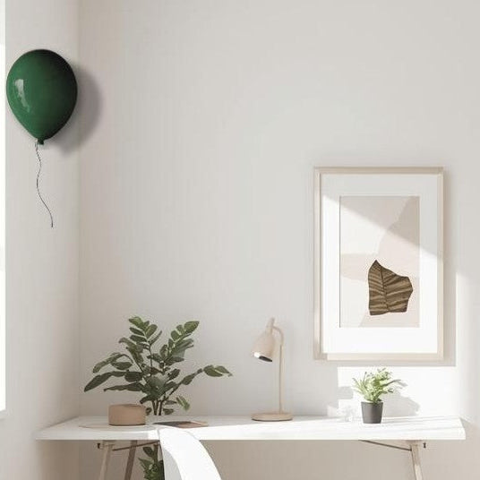Forest Green Glossy Ceramic Balloon Sculpture