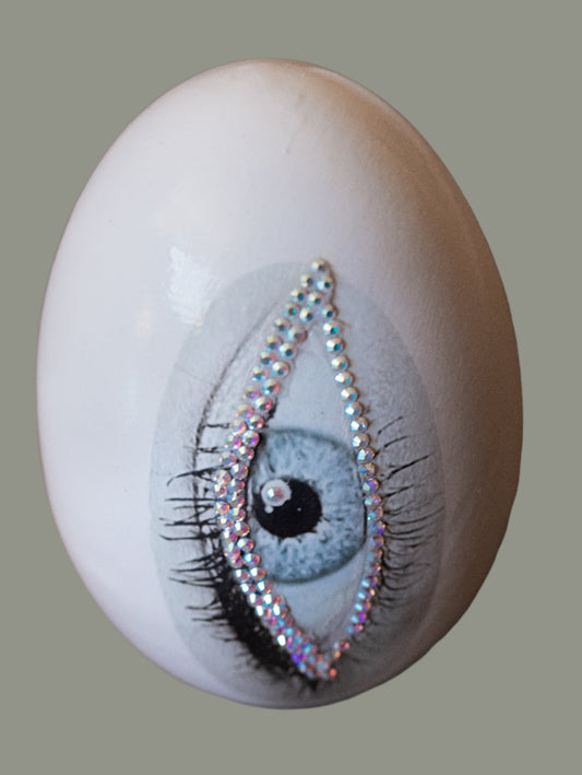 Swarovski Crystal Ceramic Good Eye Egg Sculpture