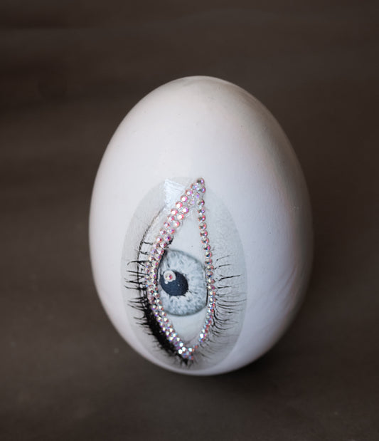 Swarovski Crystal Ceramic Good Eye Egg Sculpture