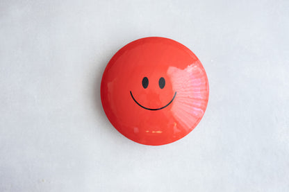 Red Glossy Ceramic Smiley M&M