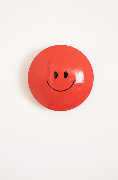 Red Glossy Ceramic Smiley M&M