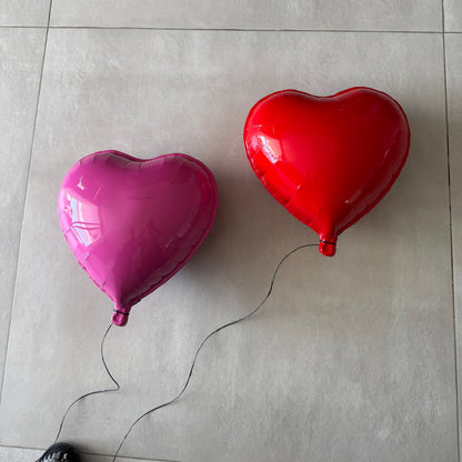 Red Grand Amor Glossy Ceramic Heart Balloon Sculpture