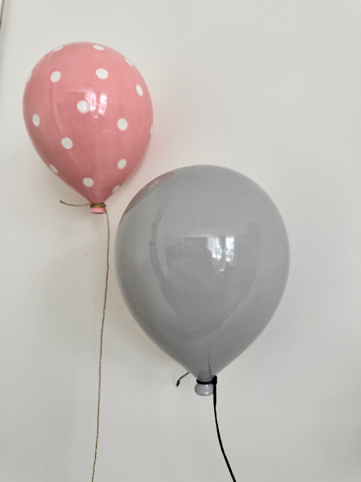 Concrete Grey Glossy Ceramic Balloon Sculpture