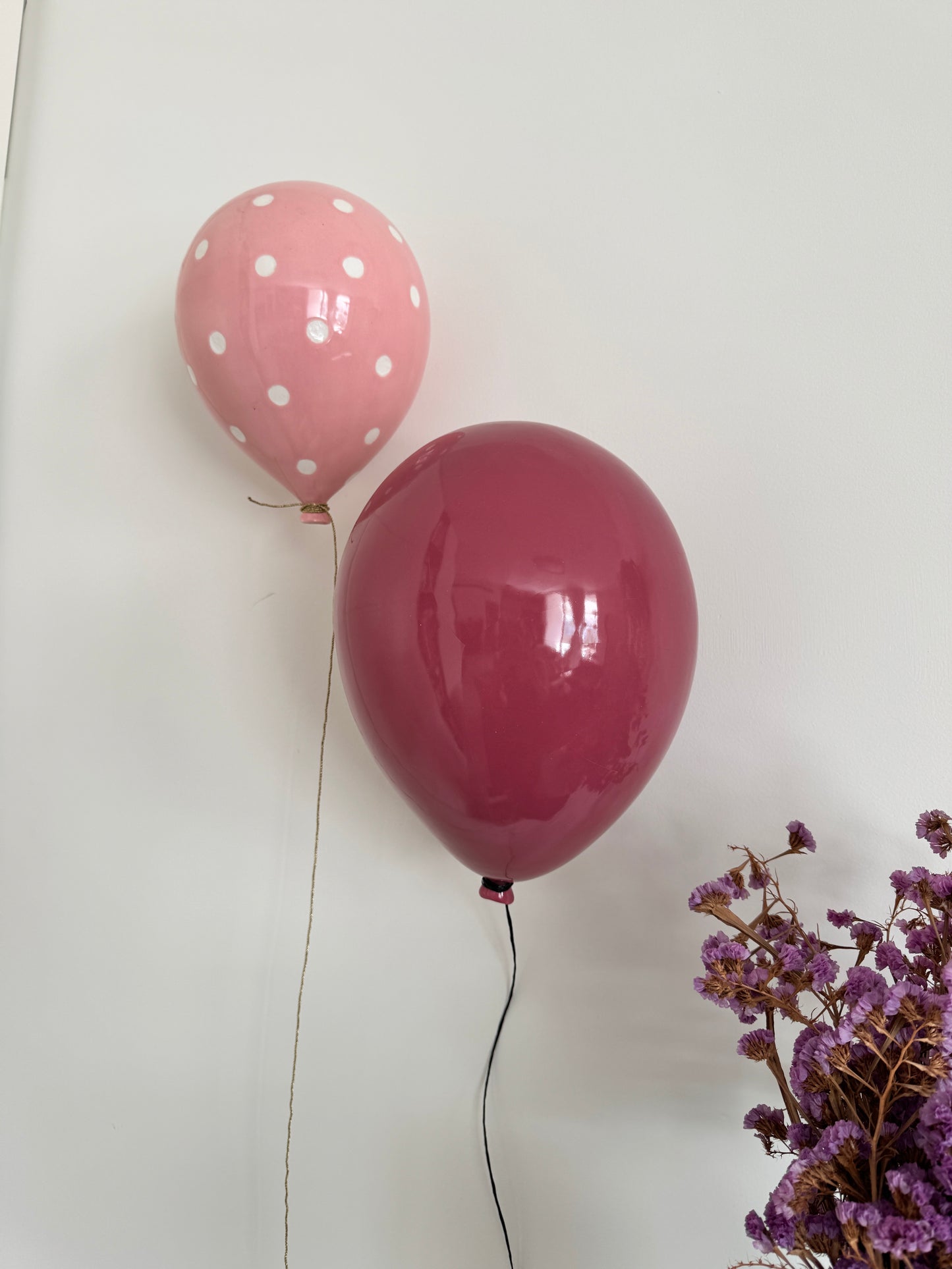 Rosey Glossy Ceramic Balloon Sculpture