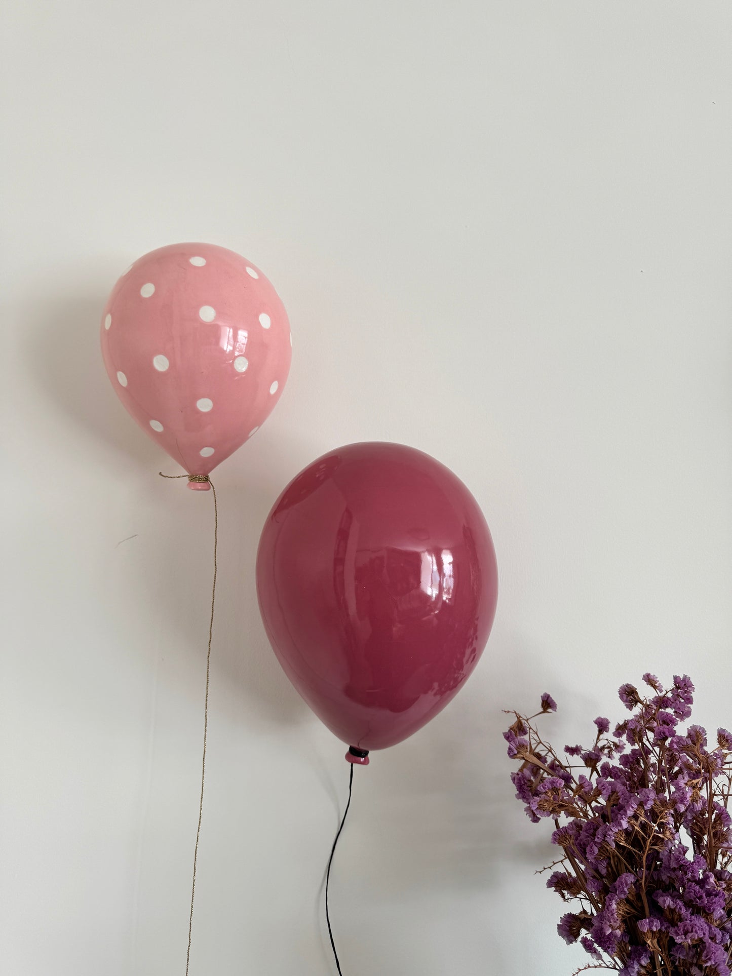 Rosey Glossy Ceramic Balloon Sculpture