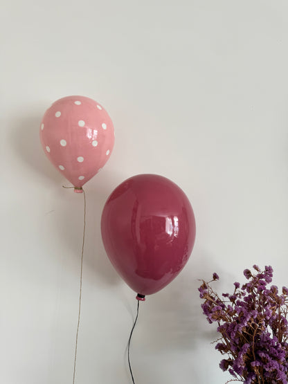 Rosey Glossy Ceramic Balloon Sculpture