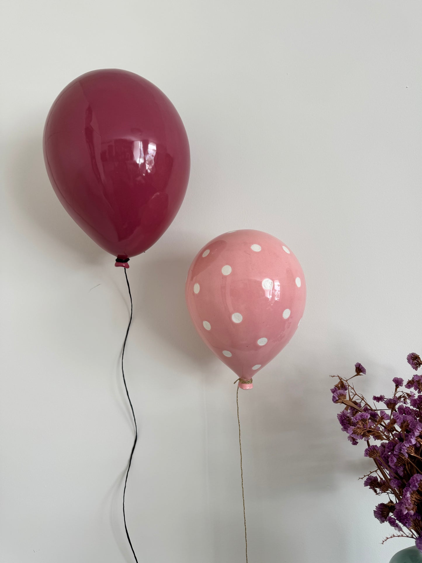 Rosey Glossy Ceramic Balloon Sculpture