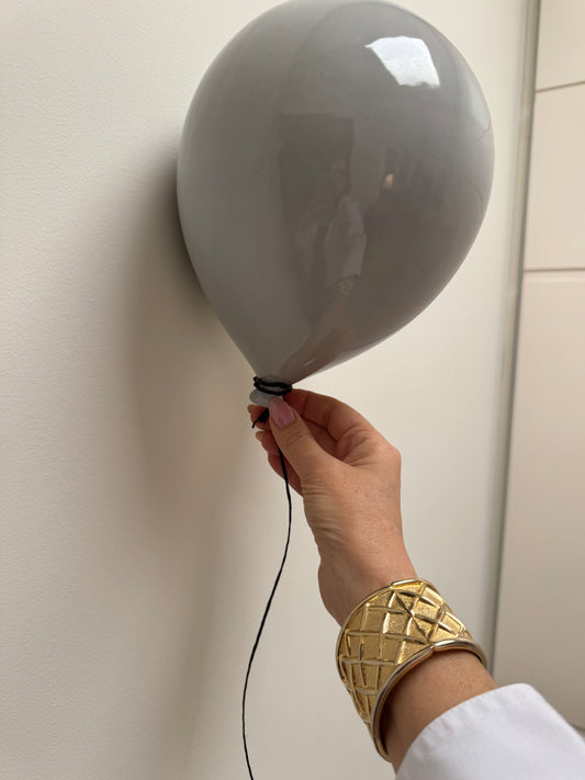 Concrete Grey Glossy Ceramic Balloon Sculpture