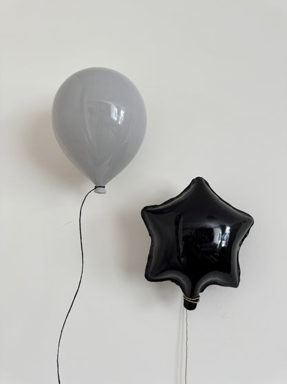 Concrete Grey Glossy Ceramic Balloon Sculpture