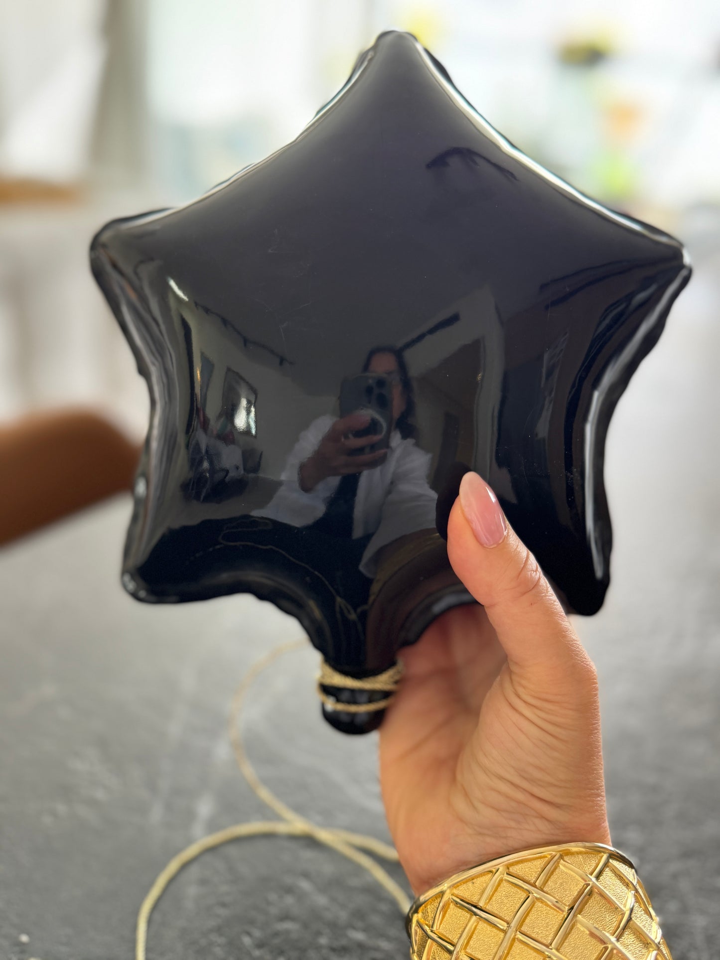 Black Star Ceramic Balloon Sculpture