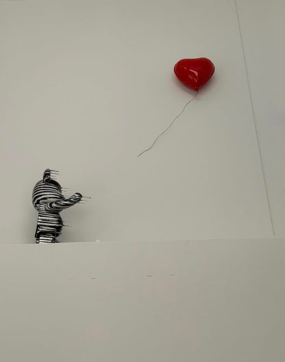 Large Magenta Heart Balloon Sculpture