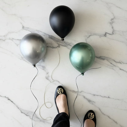 Silver Metallic Ceramic Balloon Sculpture