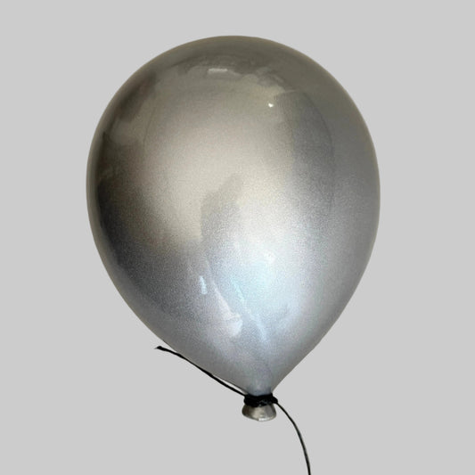 Silver Metallic Ceramic Balloon Sculpture
