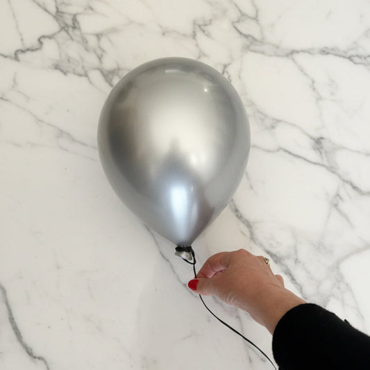 Silver Metallic Ceramic Balloon Sculpture