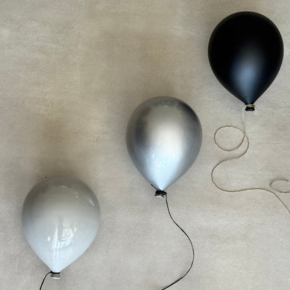Silver Metallic Ceramic Balloon Sculpture